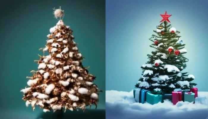 Why is cotton used to decorate Christmas trees in Argentina?